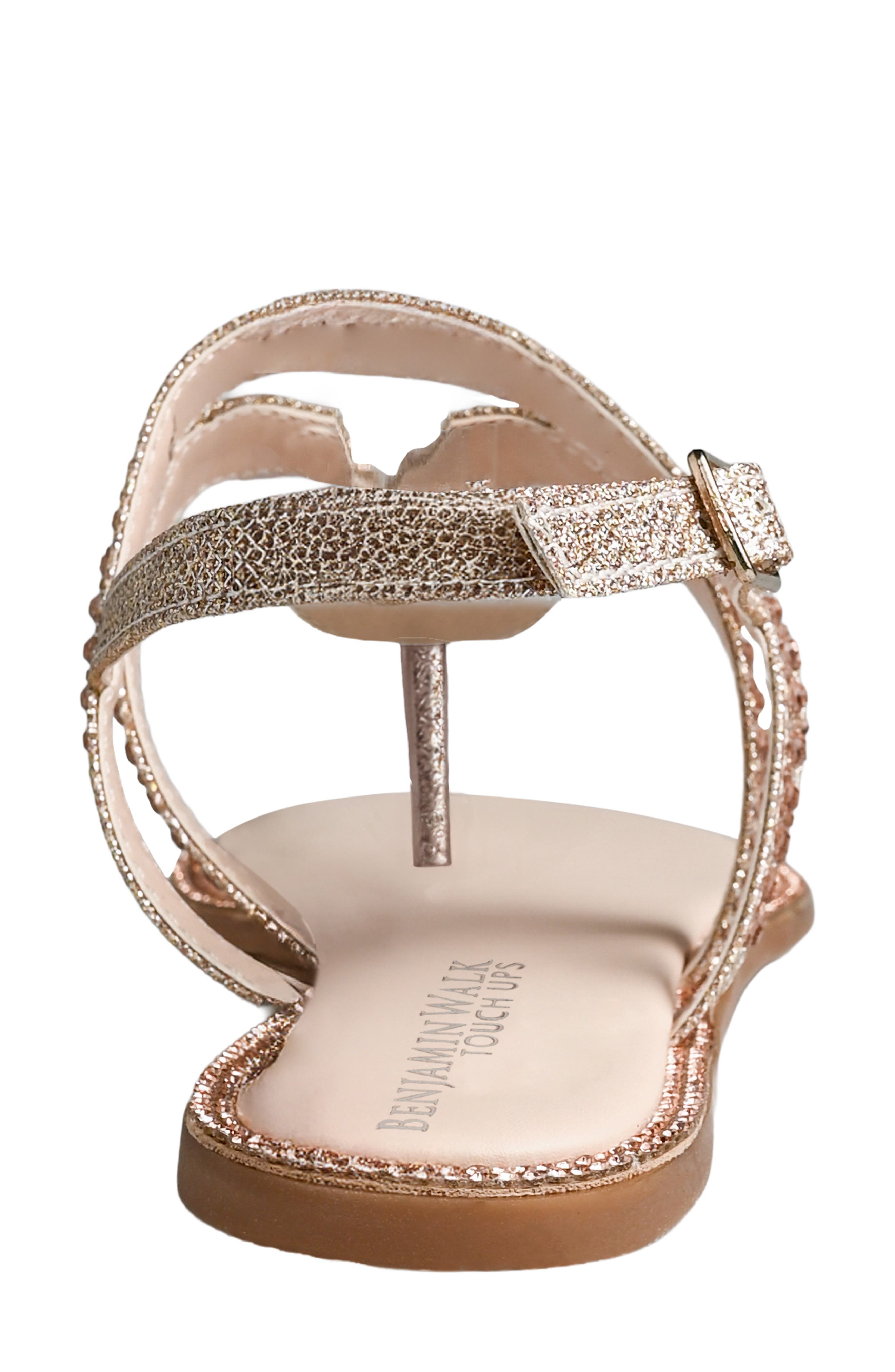 Jeweled Flat Thong Sandal, Alternate, color, CHAMPAGNE