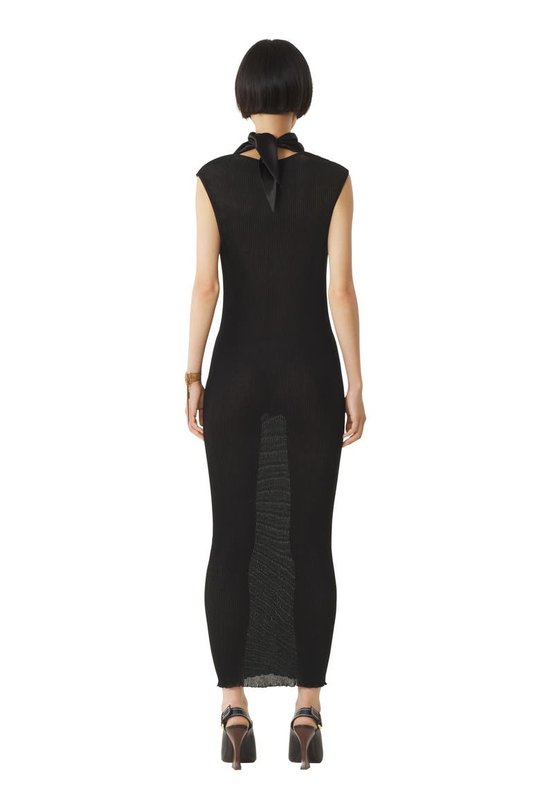 Pleated Jersey Dress, Alternate, color, Black