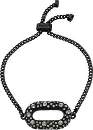 AllSaints Pavé Oval Curb Chain Slider Bracelet
