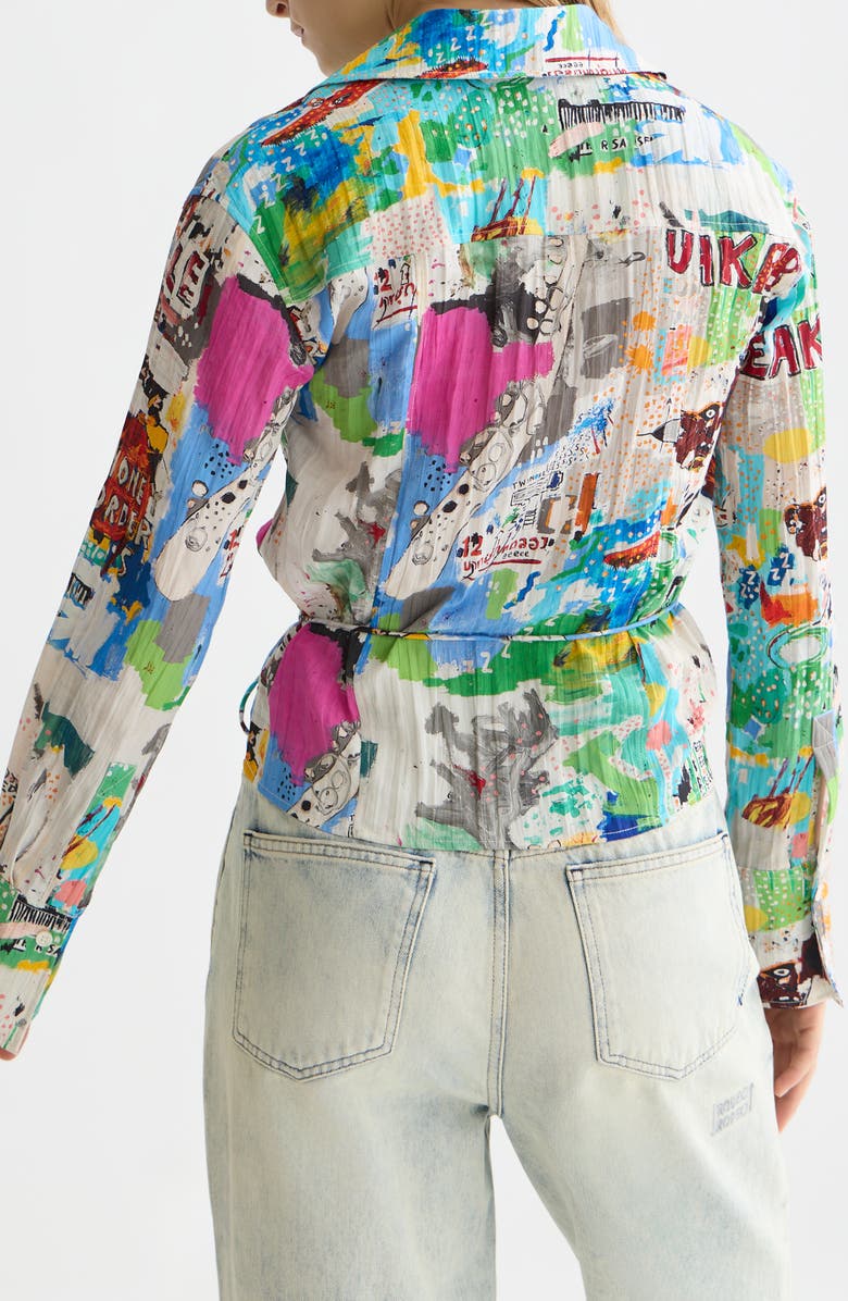 Scotch 
Soda x Basquiat Print Wrap Shirt, Alternate, color, Basquiat Unbreakable
