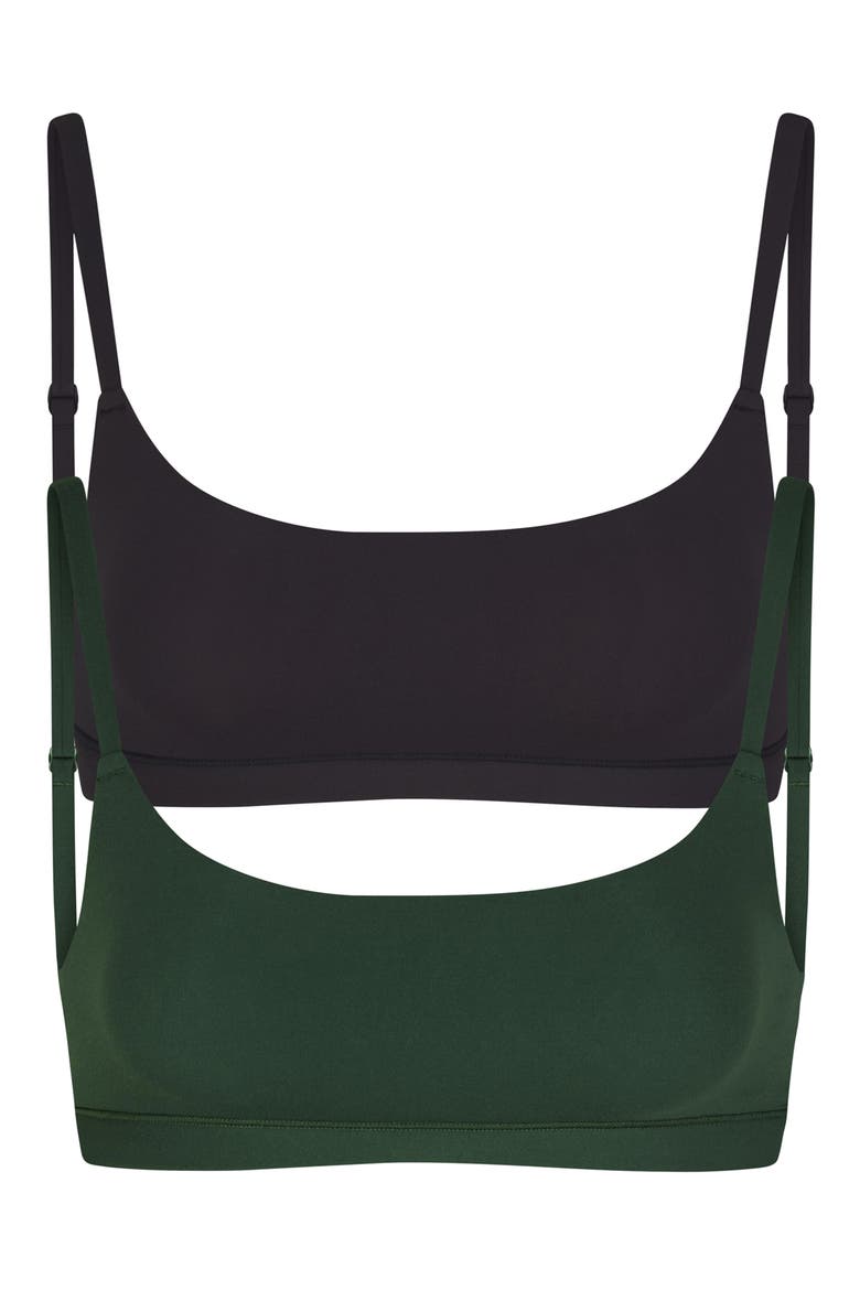 Fits Everybody 2-Pack Scoop Bralettes, Main, color, SPRUCE & ONYX