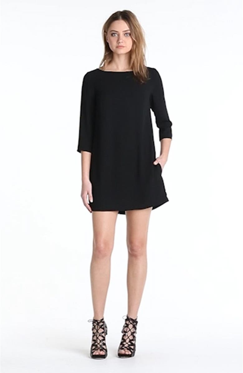 Leith Boatneck Crepe Shift Dress, Alternate, color, 