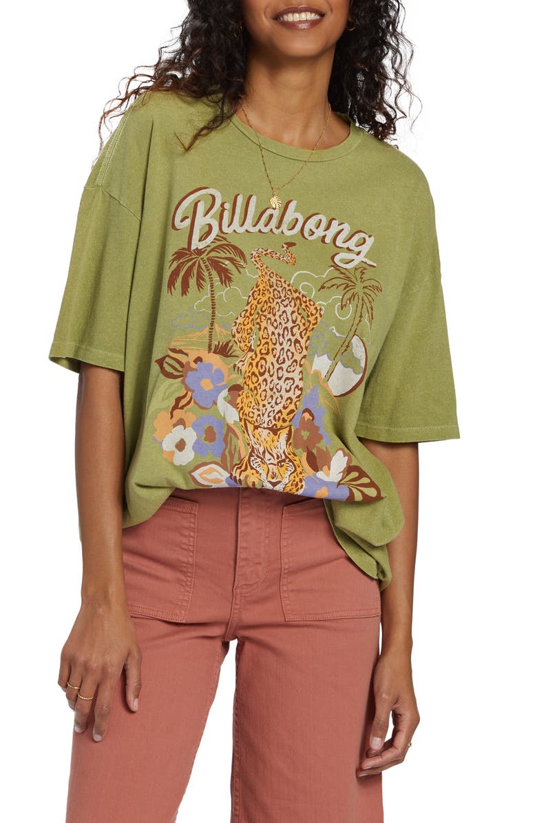 Billabong Cheetah Paradise Oversize Graphic T-Shirt, Main, color,