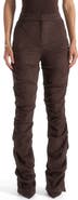 Manière De Voir Caroline Tacked Suede Flared Trousers