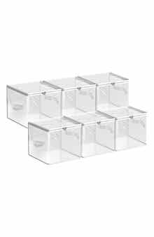 Set of 6 Clear Storage Bins