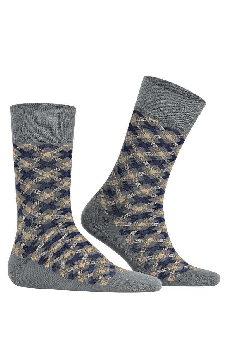 Smart Check Dress Socks, Alternate, color, Dust
