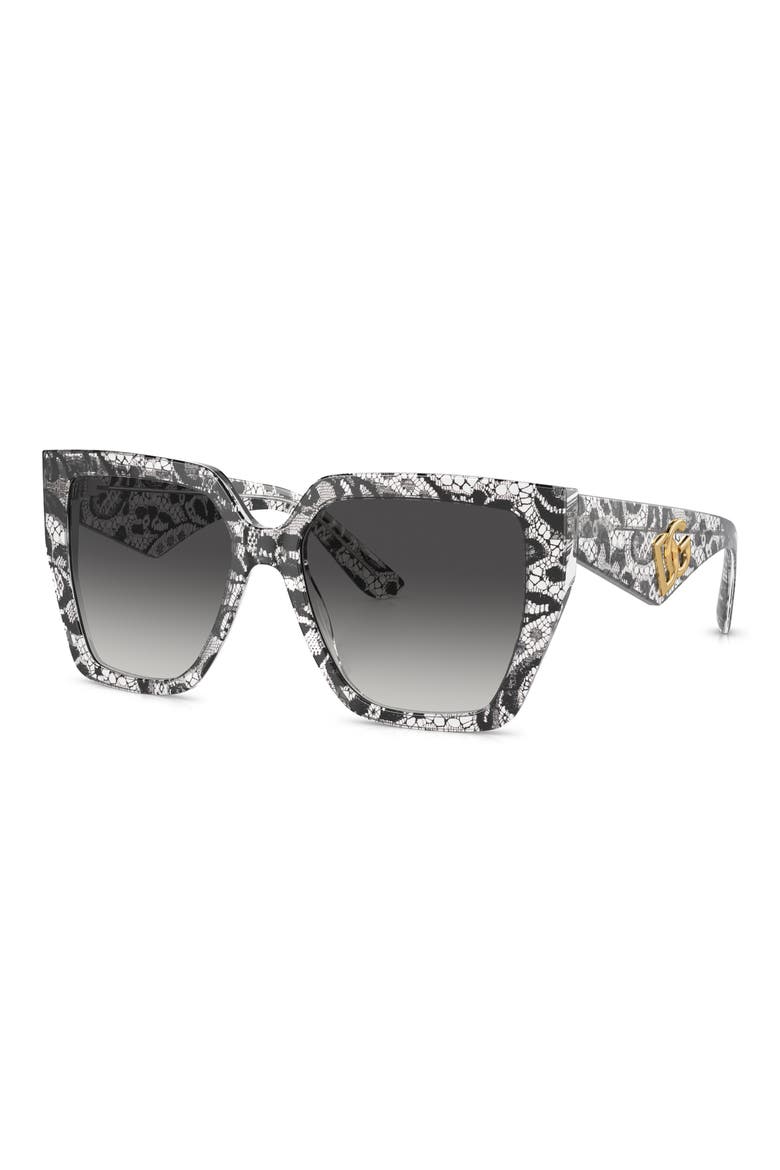 55mm Square Sunglasses, Alternate, color, BLACK LACE