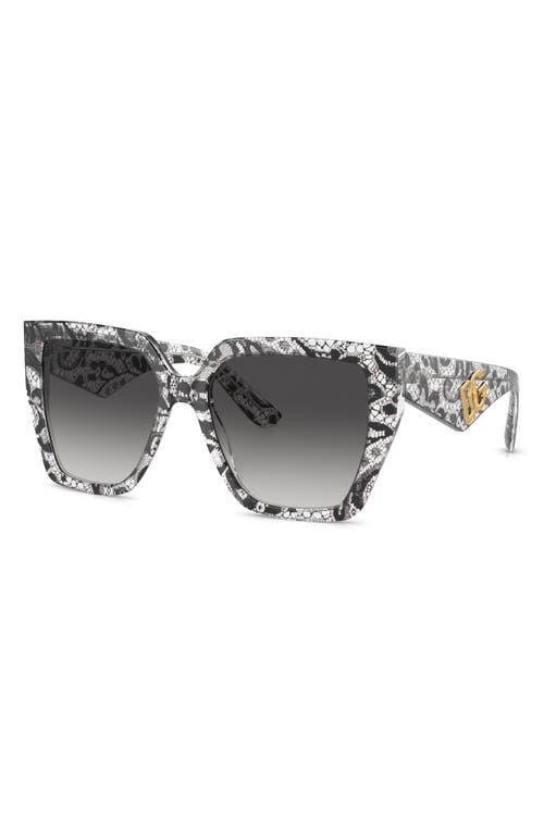 Dolce & Gabbana Dolce&gabbana 55mm Square Sunglasses In Black Lace