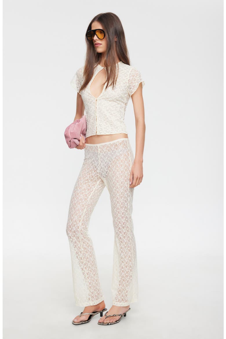Love Letters Lace Keyhole Top, Alternate, color, LEMON