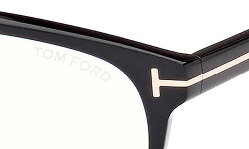 Tom Ford Brille Mit D-gestell In Black/t Logo/blue Block