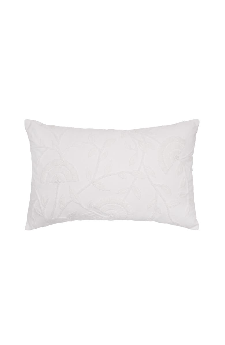 carol & frank Runa Botanical White Throw Pillow for Bed or Sofa Accent Décor, Main, color, White