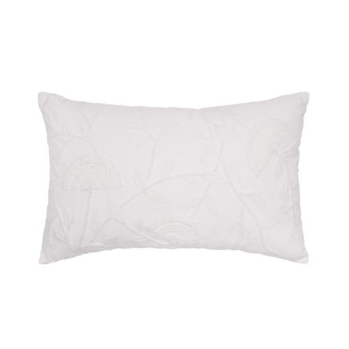 Carol & Frank Runa Botanical White Throw Pillow For Bed Or Sofa Accent Décor In White