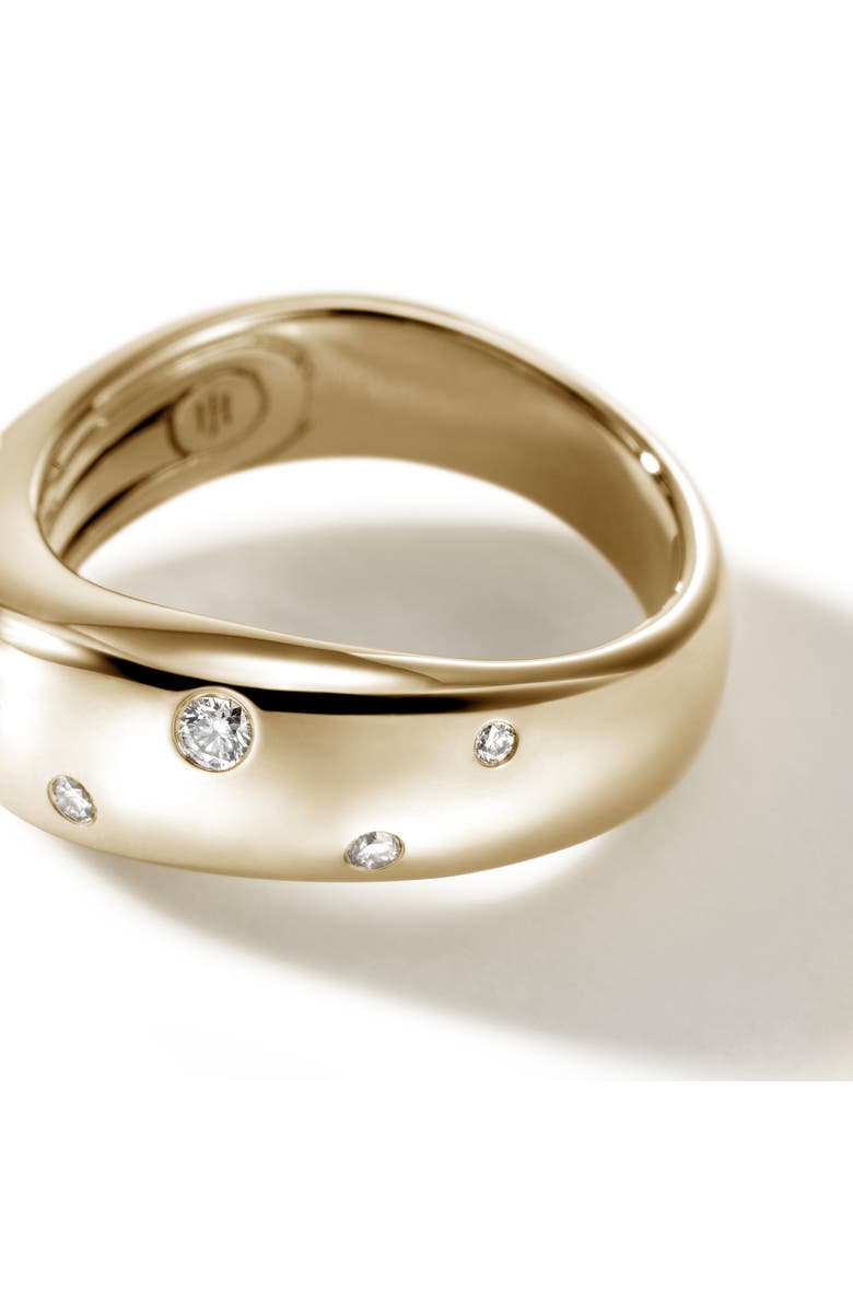John Hardy Surf Ring, Diamonds, 7mm, Alternate, color, Gold