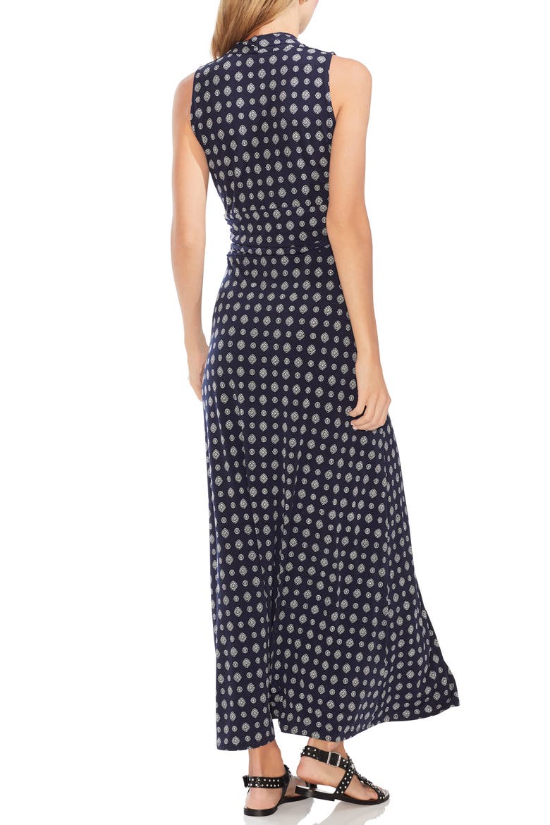 Textured Foulard Jersey Maxi Dress, Alternate, color, CLASSIC NAVY