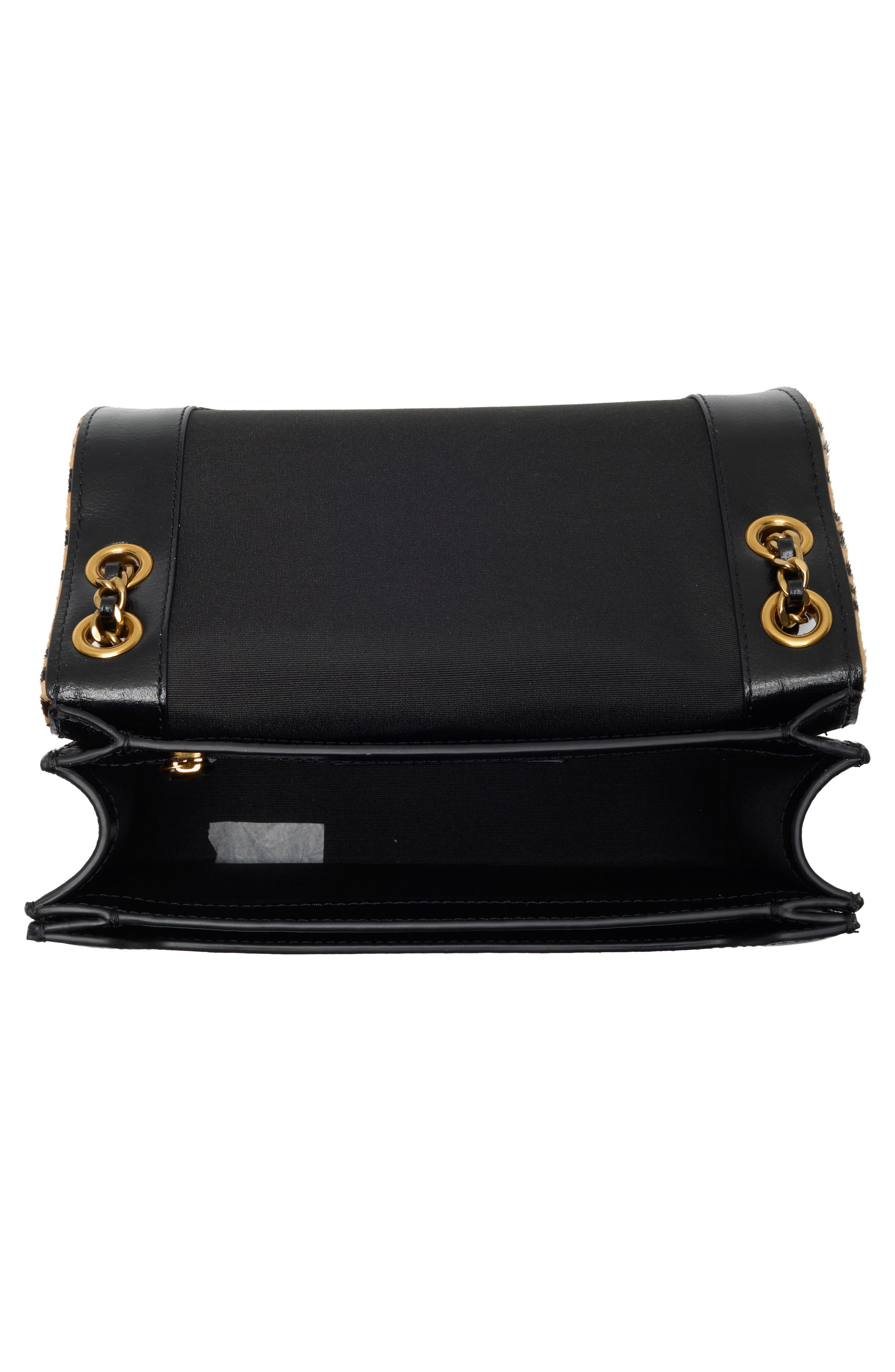 Leather & Hair Calf Shoulder Bag, Alternate, color, BLACK MULTI