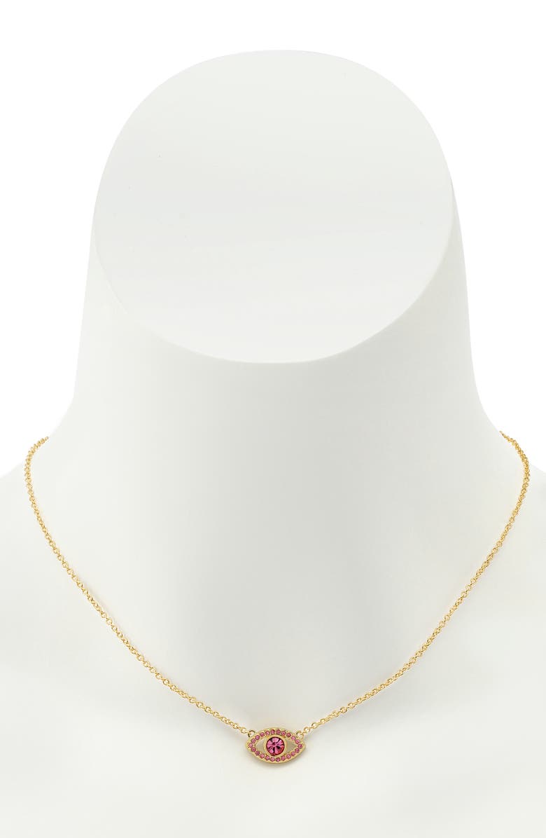 Kurt Geiger London Pavé Evil Eye Pendant, Alternate, color, Pink