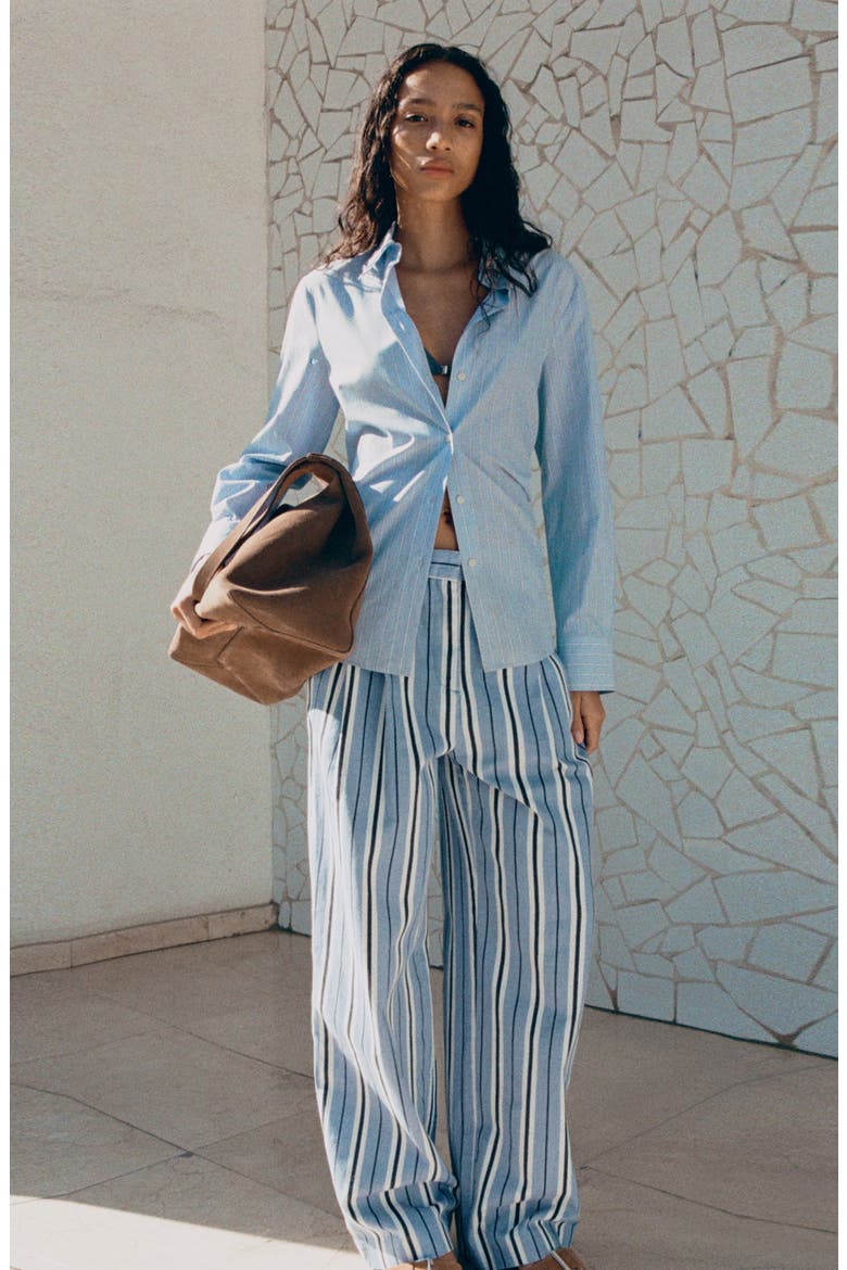 Stripe Wide Leg Pants, Alternate, color, SKY BLUE