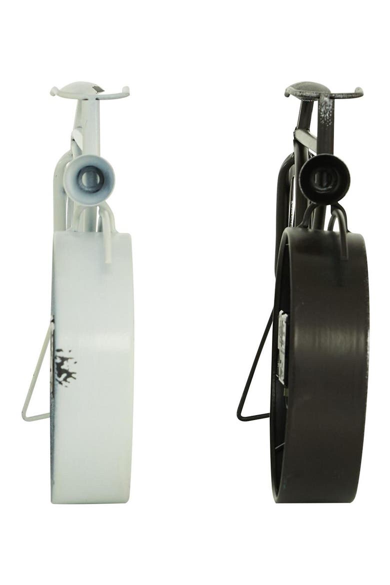Set of 2 Bicycle Clocks, Alternate, color, BLACK