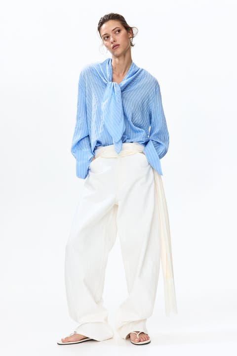 Scarf-collar Shirt