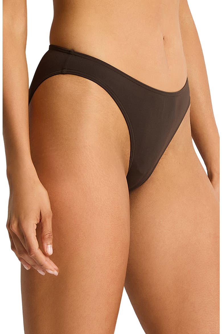 De Luxe Sporty Mid Rise Swim Briefs, Alternate, color, ESPRESSO