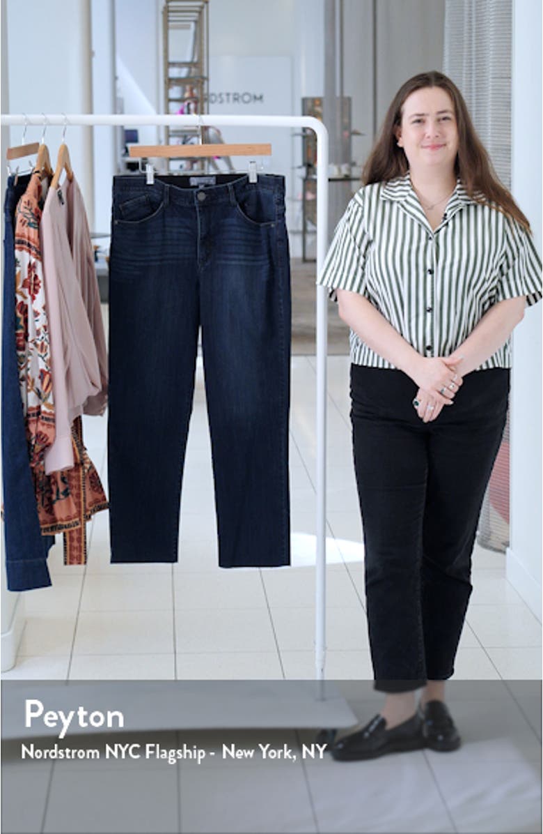 'Ab'Solution Raw Hem Slim Straight Jeans, sales video thumbnail