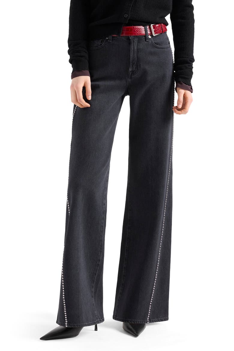 Lotta Seamed Patch Pocket Wide Leg Jeans, Main, color, NOCTURNE