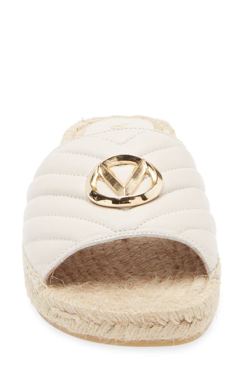 Valentino By Mario Valentino Clavel Espadrille Slide Sandal In Cream