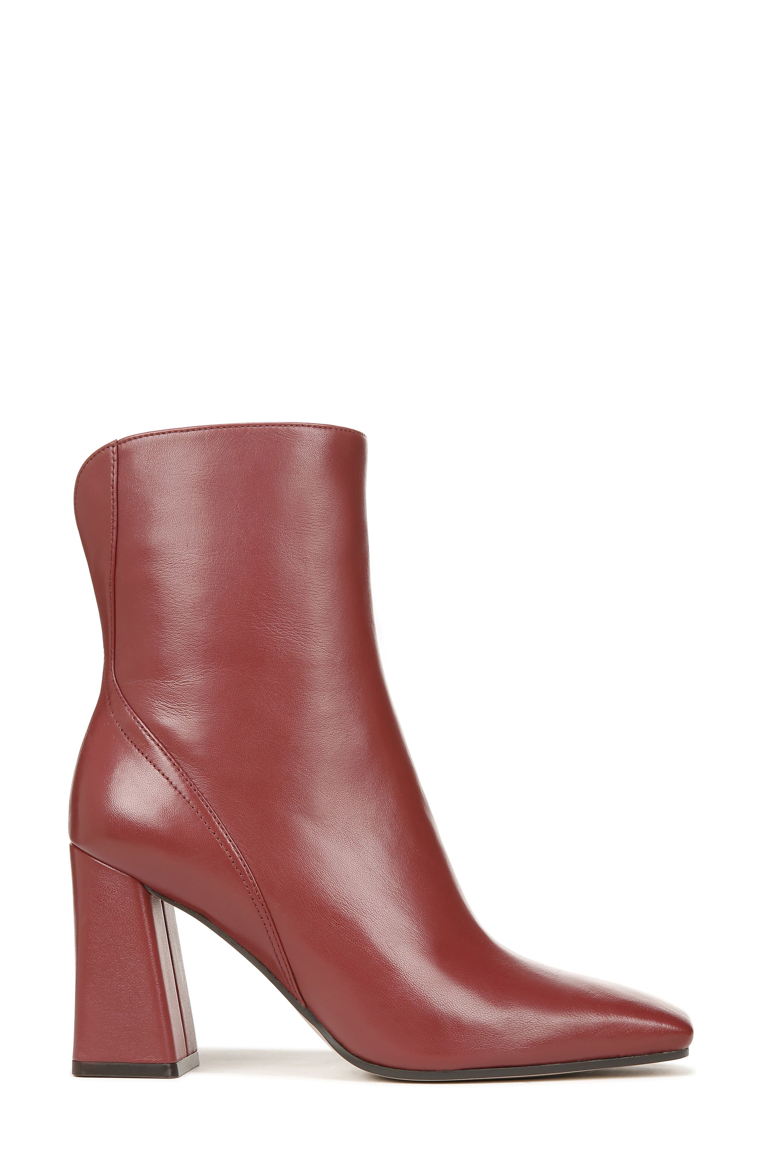 Lexi Square Toe Bootie, Alternate, color, RUBY RED LEATHER