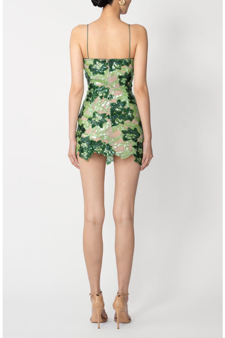 Sara Floral Sequin Cocktail Dress, Alternate, color, GREEN MULTI