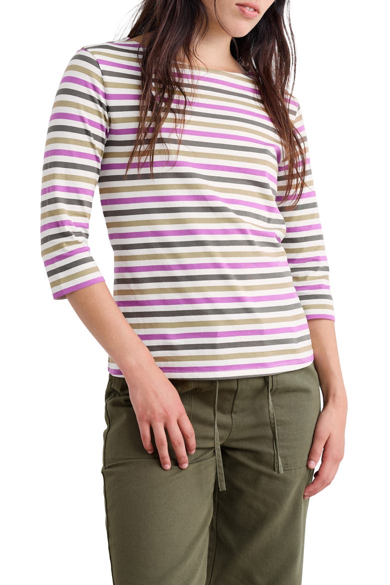 Sailor Stripe Organic Cotton Top, Main, color, TRI MINI CORNISH FEN