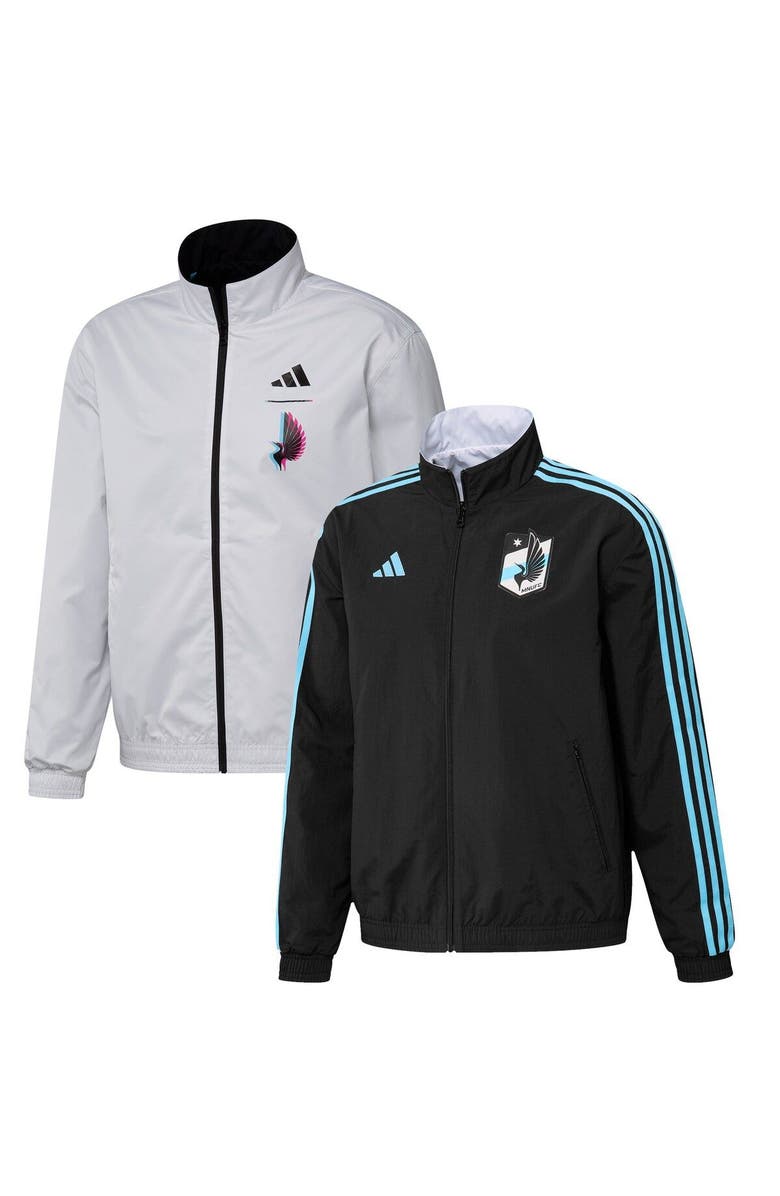 adidas Men's adidas Black/White Minnesota United FC 2023 On-Field Anthem Full-Zip Reversible Team Jacket, Main, color, 