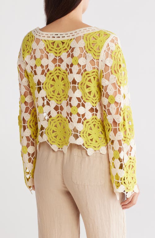 Forgotten Grace Crochet Lace Top In Yellow