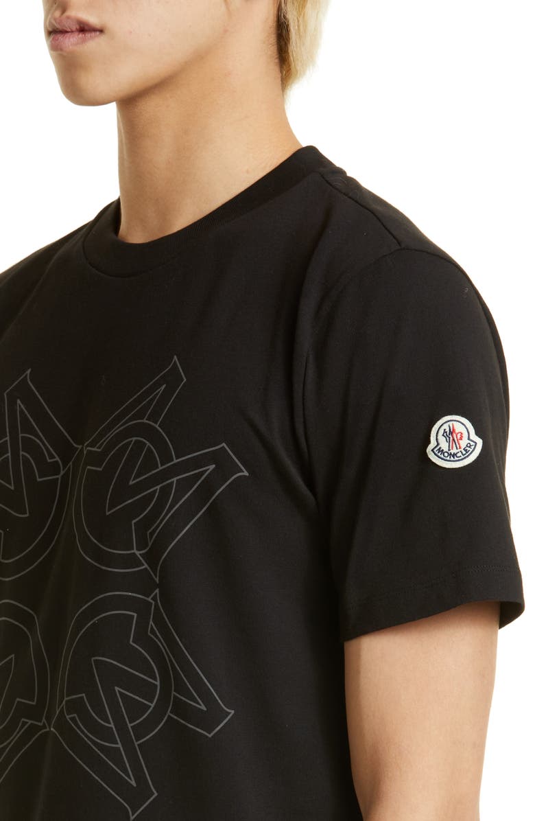 Moncler Interlocking Logo Cotton Graphic Tee, Alternate, color, 