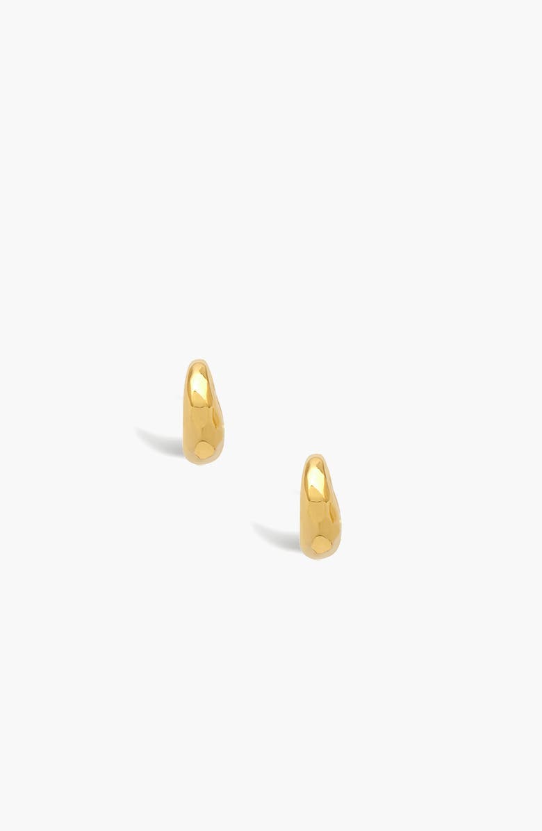 YOJ Aalto Mini Hammered Hoop Earrings, Alternate, color, Gold