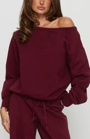 Princess Polly One-Shoulder Sweatshirt