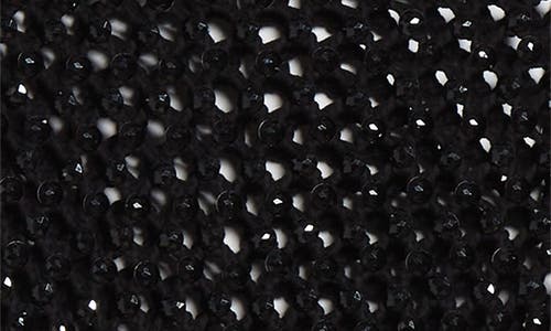 Diotima Enid Crystal Bead Embellished Fishnet Sweater In Black