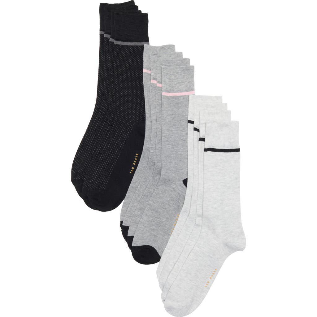 Ted Baker Assorted 6-Pack Crew Socks in Black at Nordstrom Rack, Size 10-13