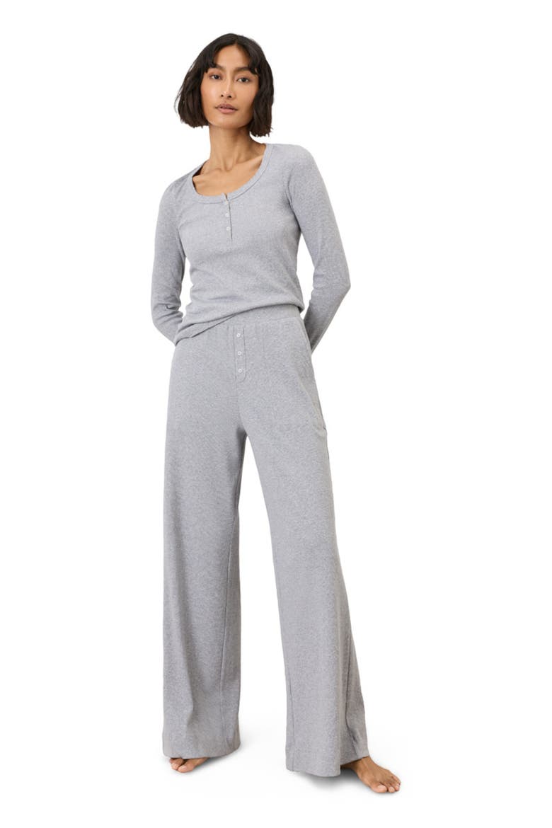 Dream Rib Wide Leg Lounge Pant Made With Organic Cotton, Main, color, Heather Grey