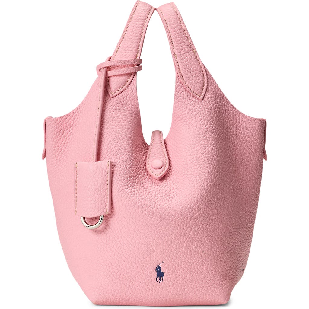 Polo Ralph Lauren Shiny Drum Leather Tote In Pink