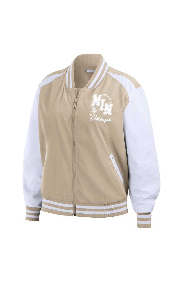 WEAR by Erin Andrews Women's WEAR by Erin Andrews Tan Minnesota Vikings Tonal Full-Zip Bomber Jacket, Alternate, color, Tan