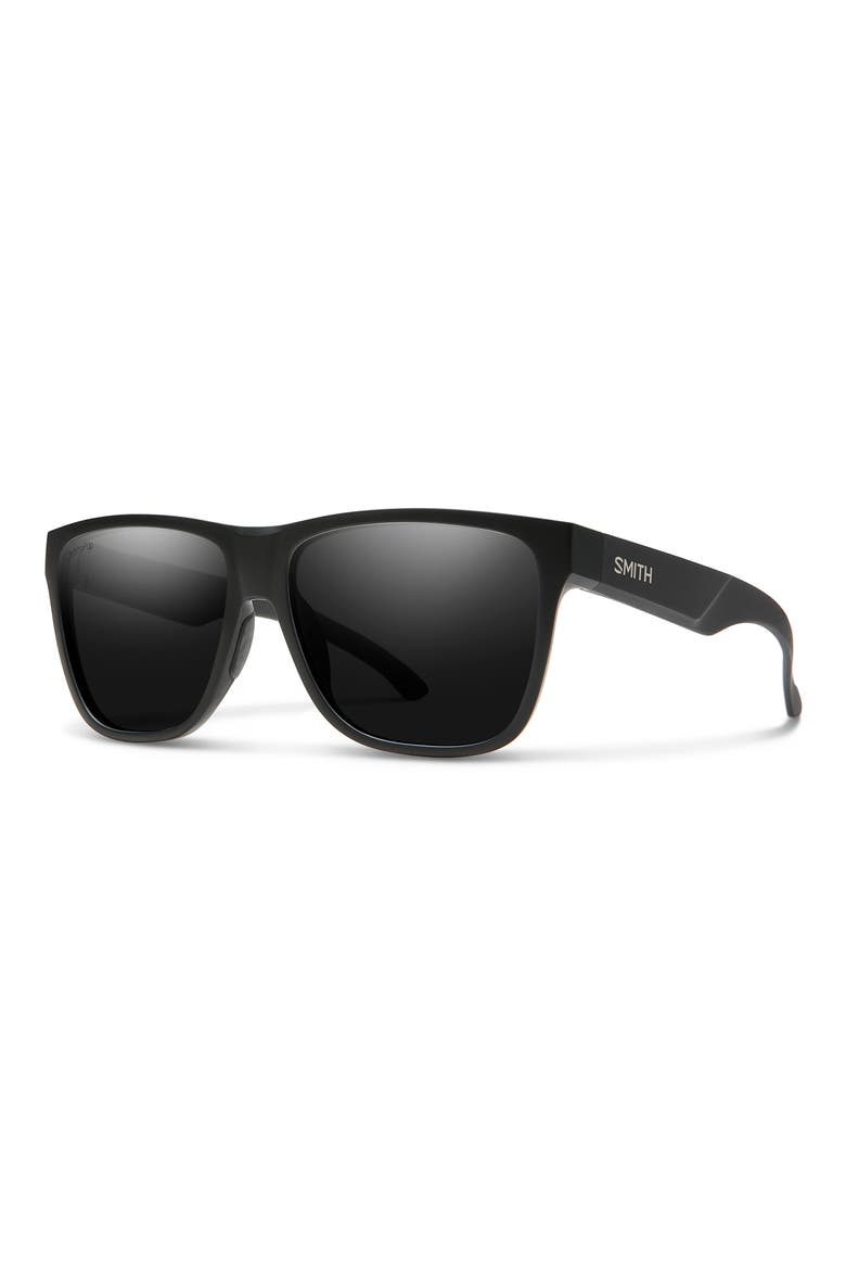 Lowdown XL 2 60mm ChromaPop™ Polarized Square Sunglasses, Main, color, MATTE BLACK/ BLACK