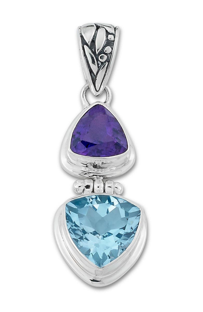 SAMUEL B. Sterling Silver Amethyst & Blue Topaz Pendant, Main, color, 