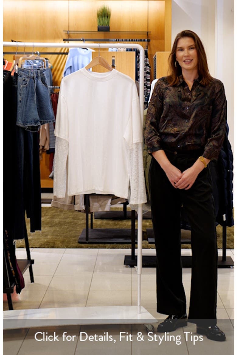 Bottega Lace Sleeve Oversized Cotton Top video