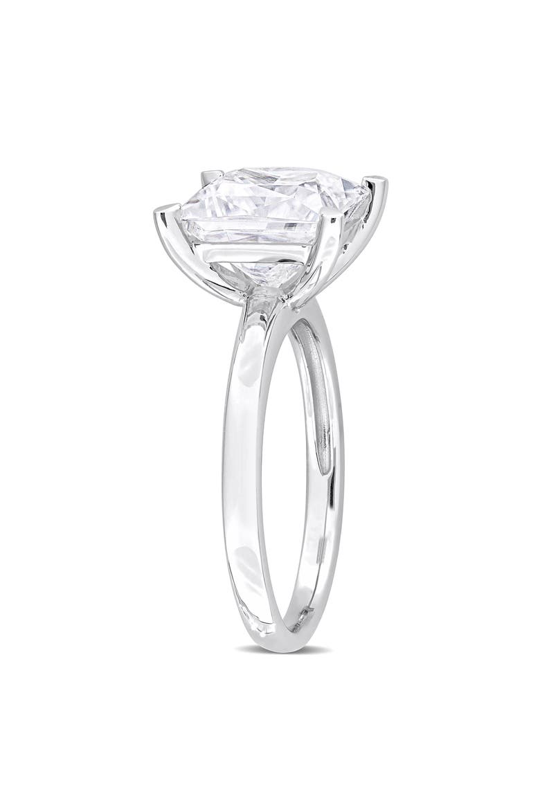 Sterling Silver Princess Cut Lab Created Moissanite Ring, Alternate, color, SILVER