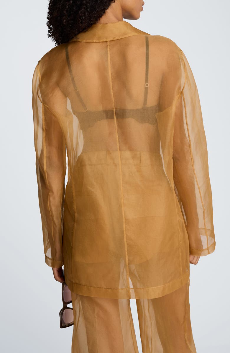 Kenneth Cole One-Button Sheer Jacket, Alternate, color, Mesquite