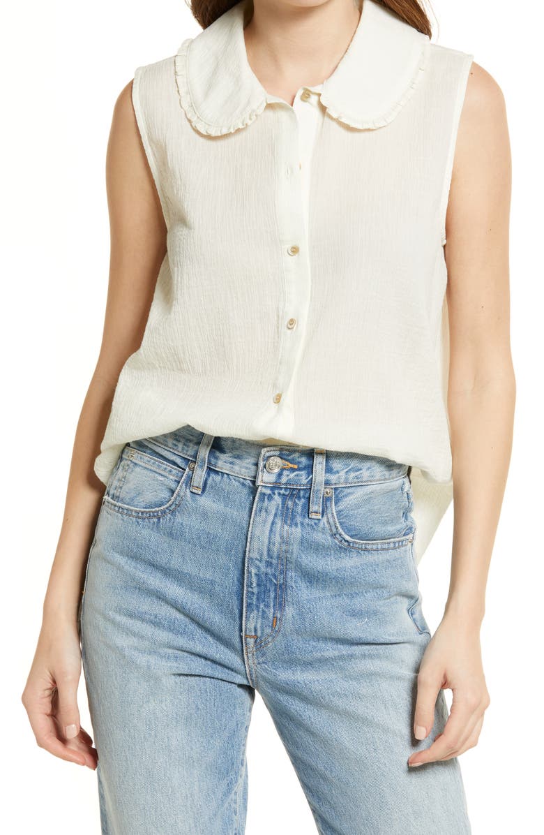 Treasure & Bond Sleeveless Button-Up Shirt, Main, color, 