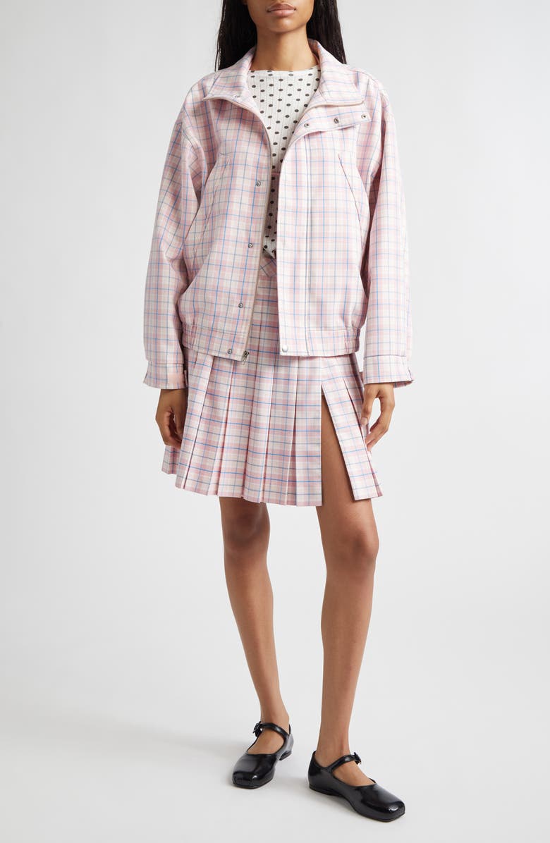 Sandy Liang Astra Plaid Pleated Skort, Alternate, color, Pink Multi