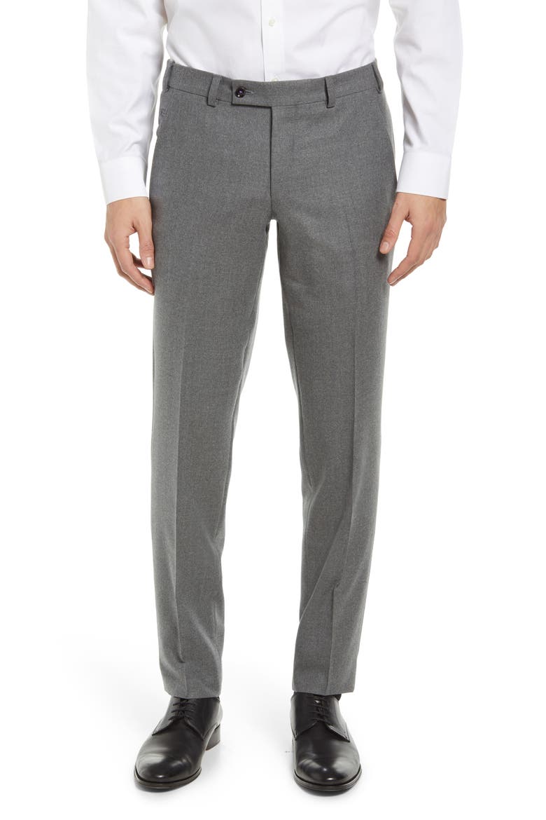 Jerome Flat Front Wool Dress Pants, Main, color, LIGHT GREY