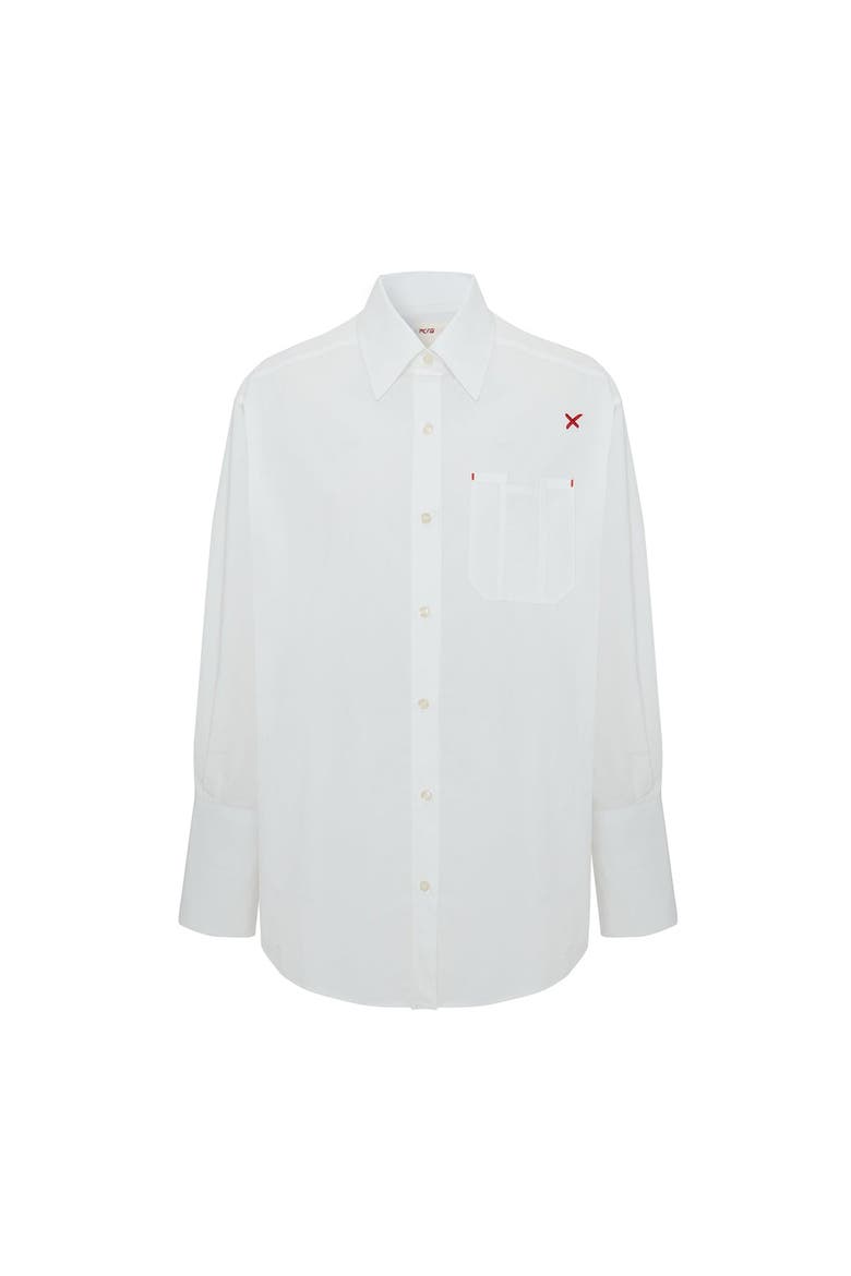 Cotton Long Sleeve Shirt, Main, color, White
