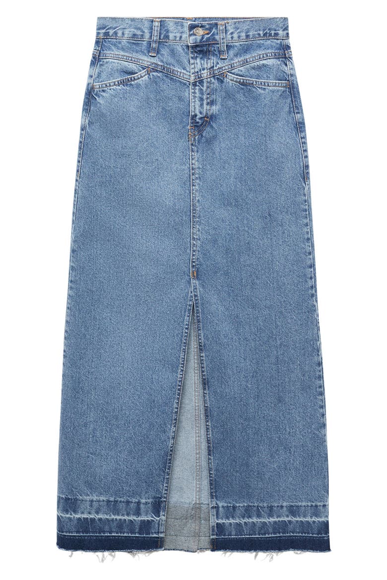 Denim Midi Skirt, Alternate, color, MEDIUM BLUE